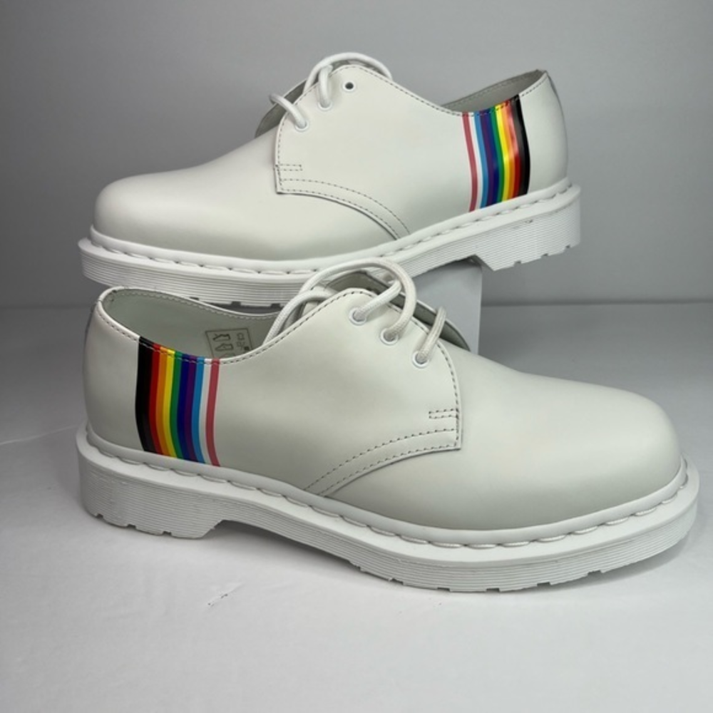 Dr Martens 1461 Pride‎ Leather Oxford White Womens Size 9 Mens Size 8